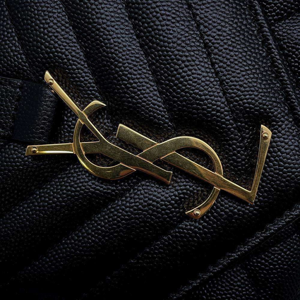 Saint Laurent Paris Chain Shoulder Bag Envelope Black - Picture 7 of 9
